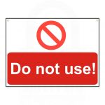 "Do not  use!" Sign 55 x 75mm